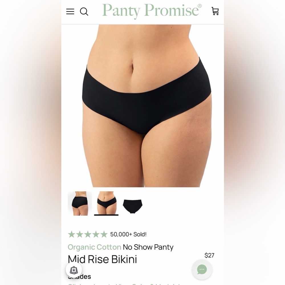 Promise Mid-Rise Bikini Panty in Black